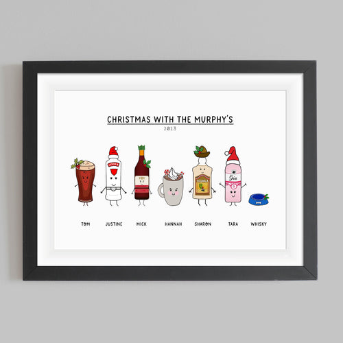Personalised Christmas Drinks Print