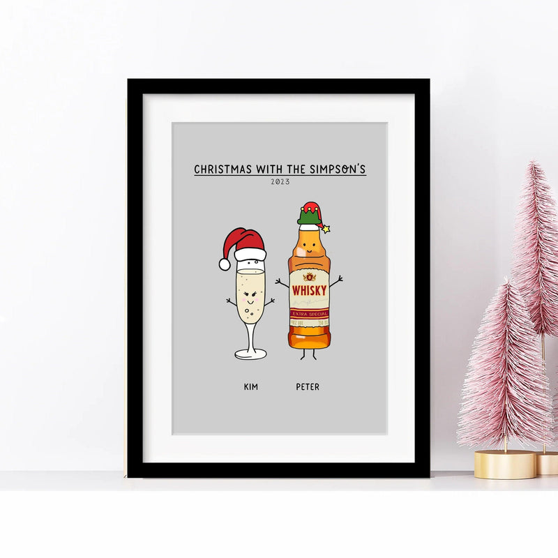 Personalised Christmas Drinks Print