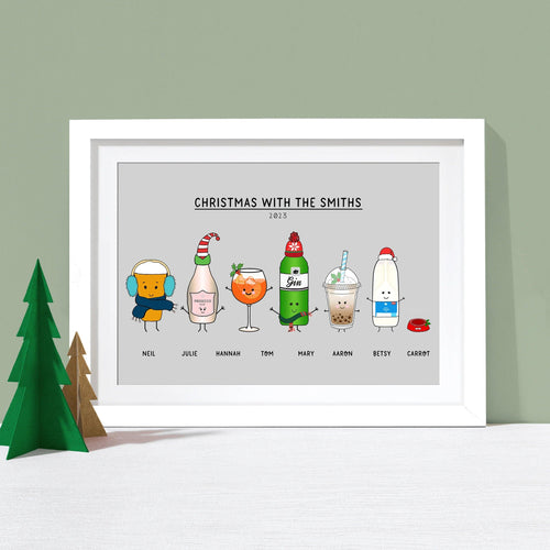 Personalised Christmas Drinks Print - Of Life & Lemons®