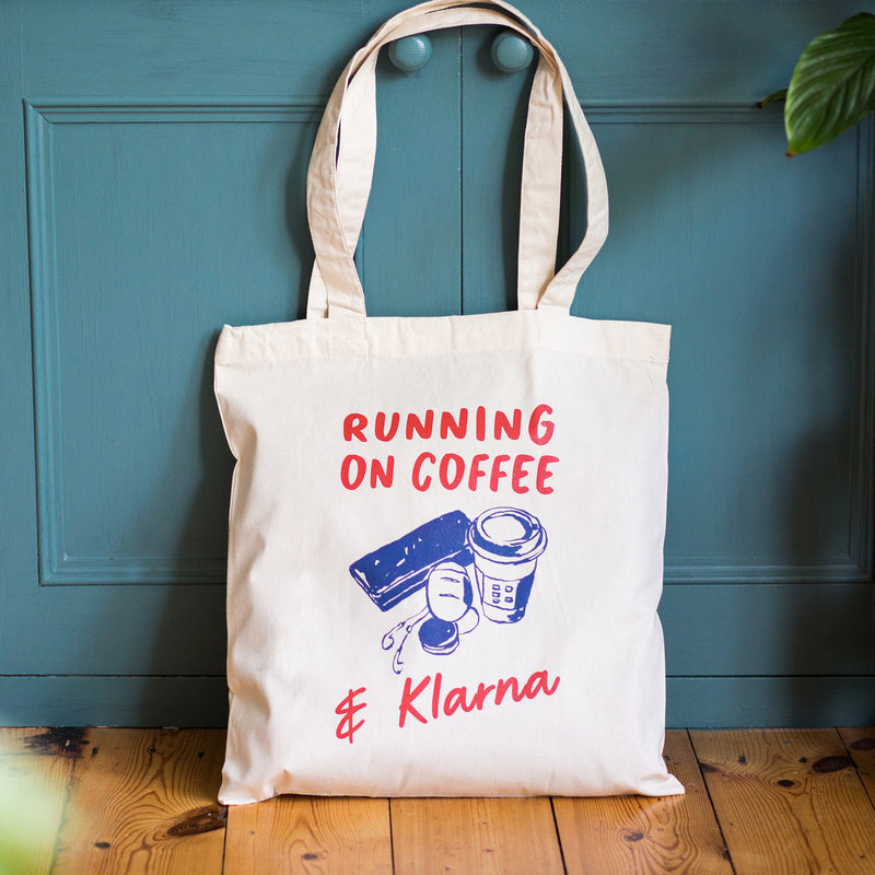 'Running On Coffee & Klarna' Funny Tote Bag - Of Life & Lemons®