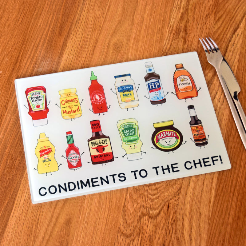 Funny Condiments Chopping Board