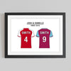 Personalised Football Shirt Print for Couple - Of Life & Lemons®