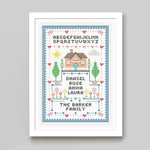 Personalised Cross-Stitch Family Print - Of Life & Lemons®