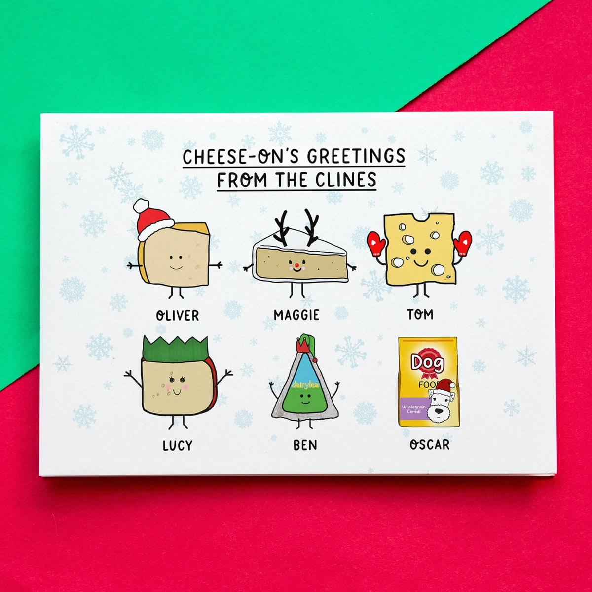 Personalised Cheese Family Christmas Cards - Of Life & Lemons®