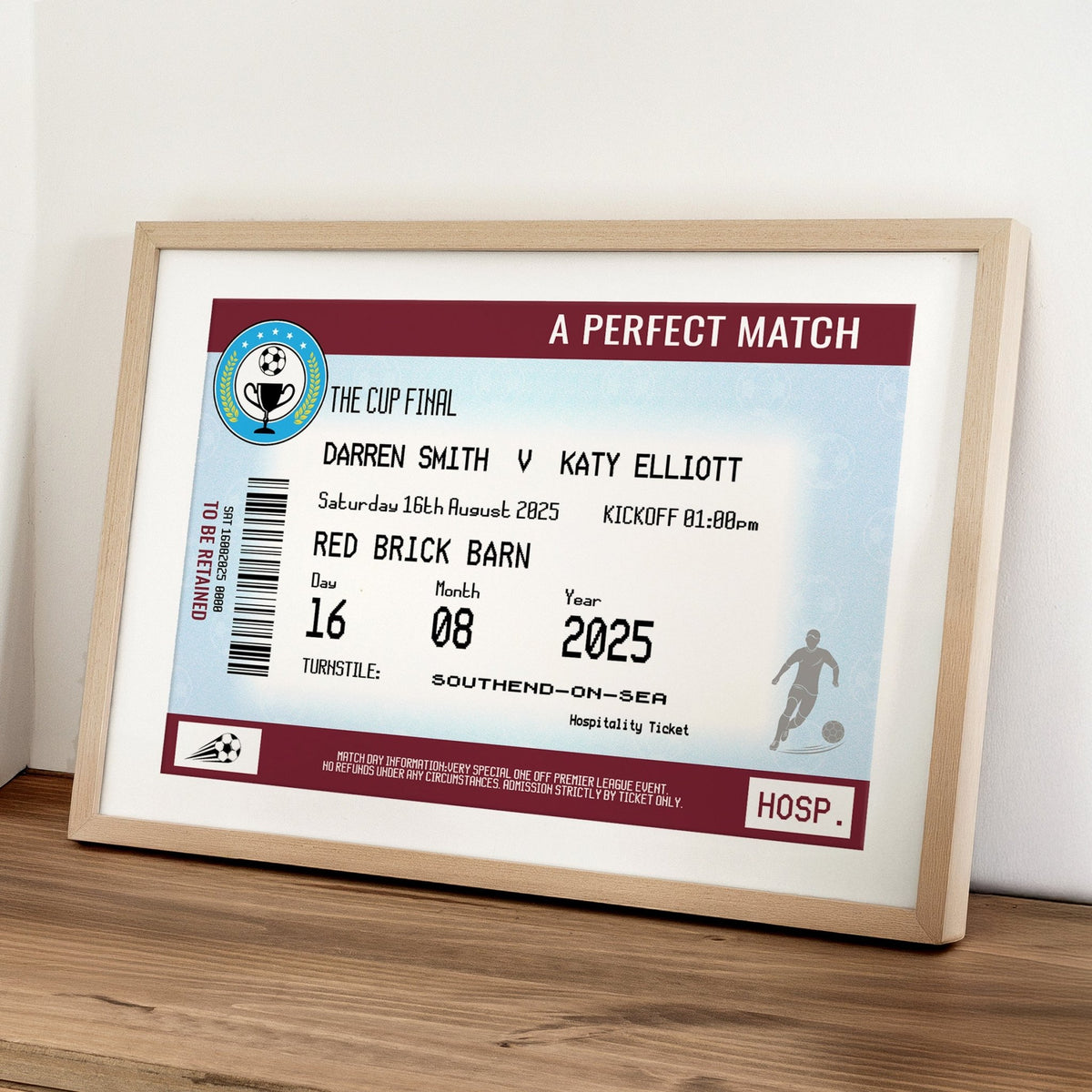 Personalised Football Wedding Print - Of Life & Lemons®