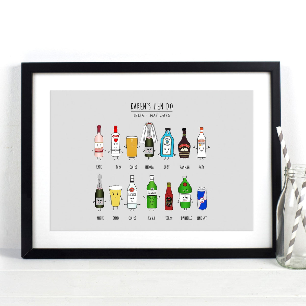 Personalised Hen Party Print - Of Life & Lemons®