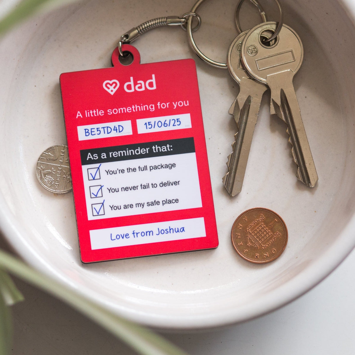 Personalised Keyring Gift For Dad - Of Life & Lemons®