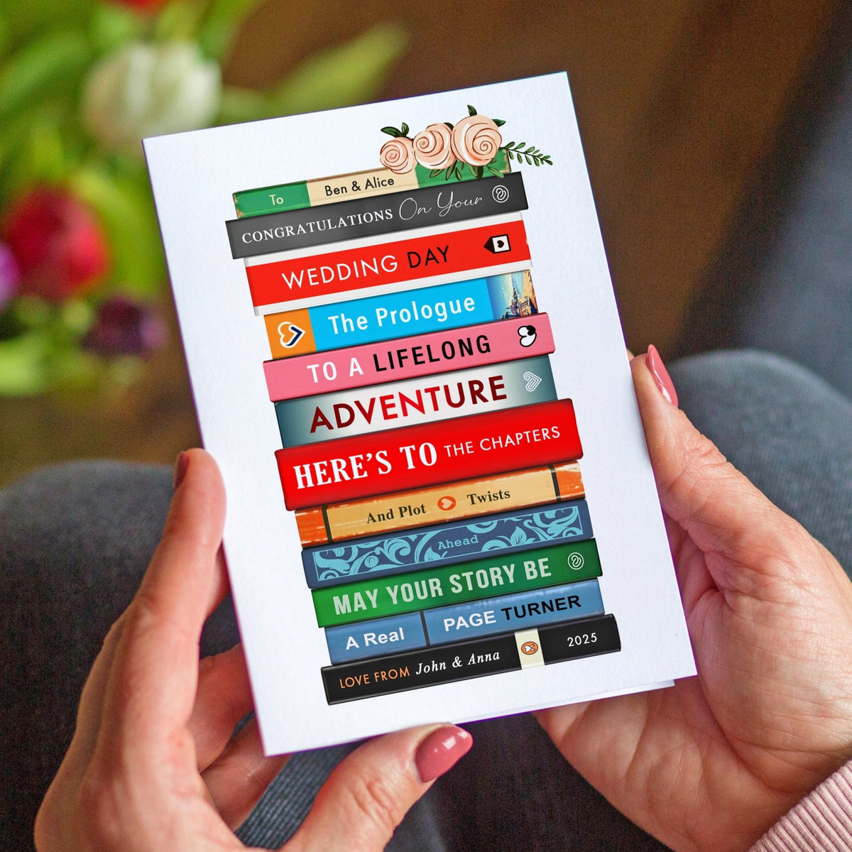 Personalised Books Wedding Card - Of Life & Lemons®