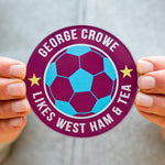 customise the coaster with your name and favourite football team