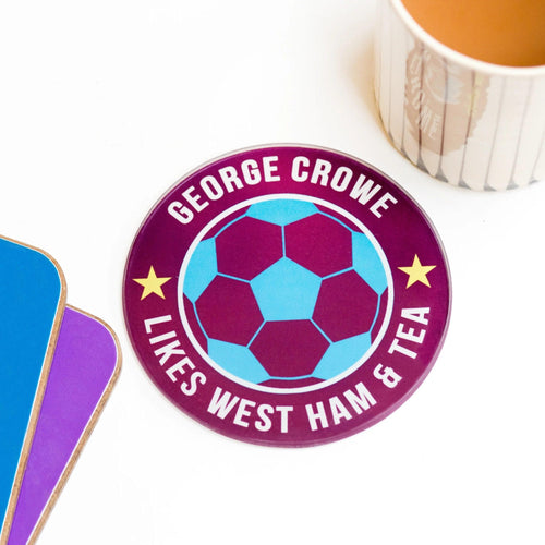 Personalised Football Team Coaster - Of Life & Lemons®