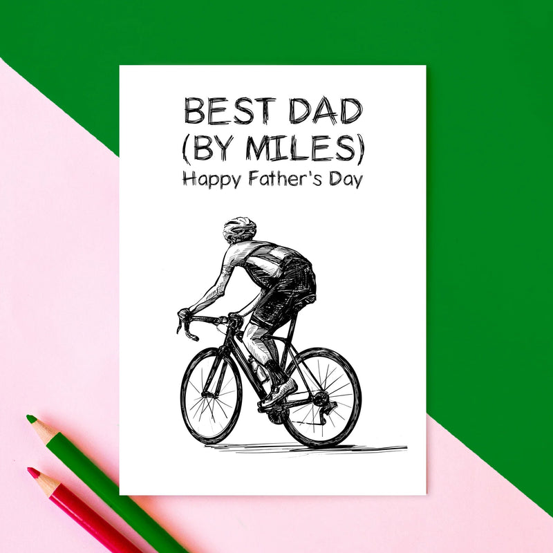 Father's Day Card featuring an illustration of a bicycle 
