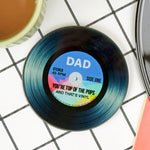 'Top Of The Pops' Glass Coaster For Dad