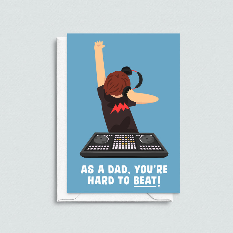 Card for a DJ Dad 'Hard to Beat'