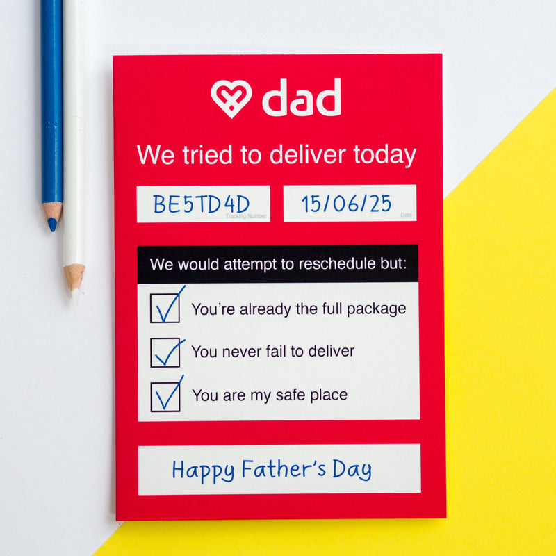 a funny father's day card featuring puns and sayings about deliveries