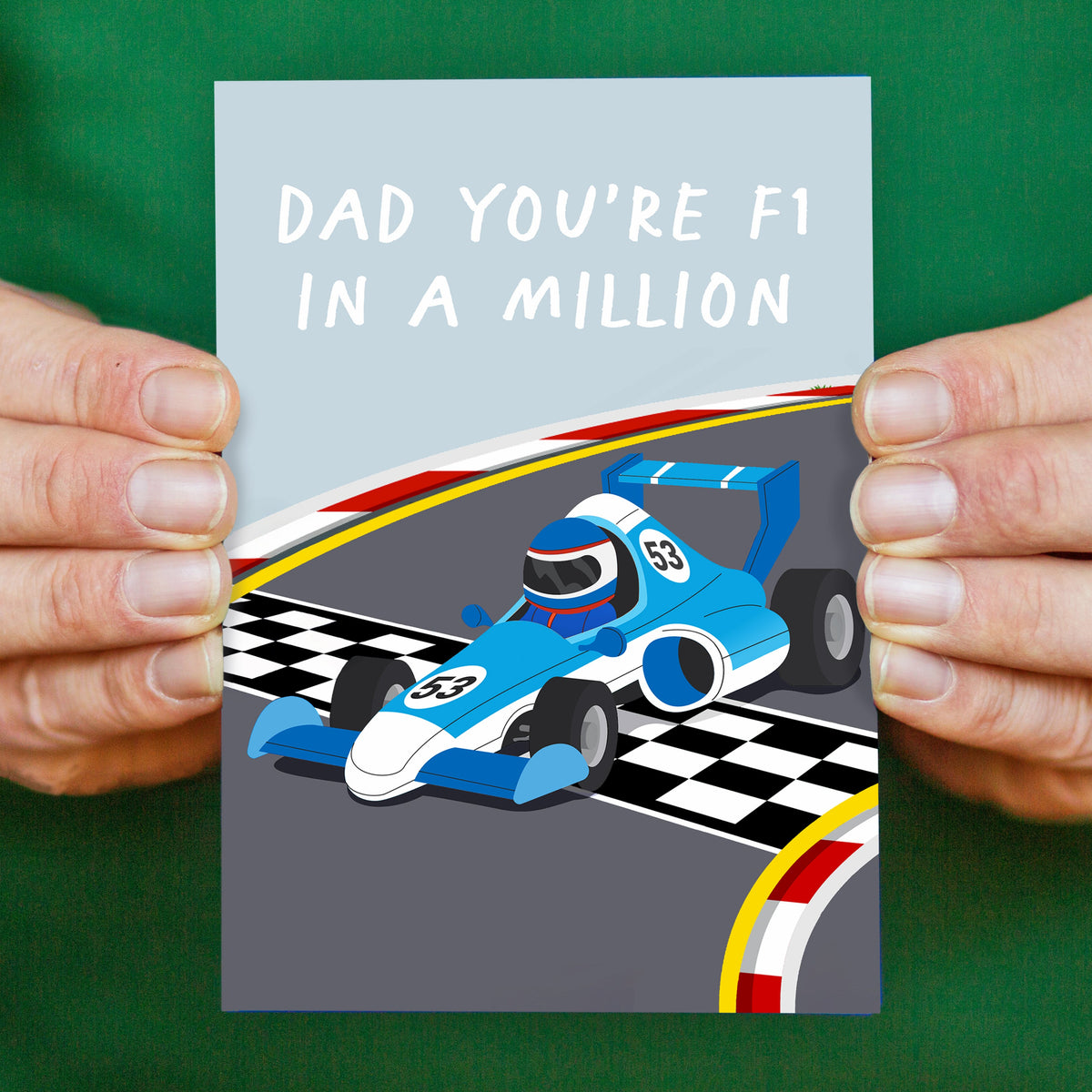 A formula 1 themed Father's Day card by Of Life & Lemons