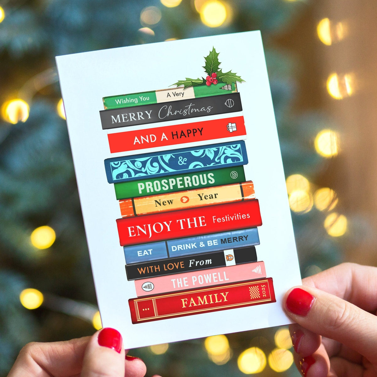 Personalised Books Christmas Card - Of Life & Lemons®
