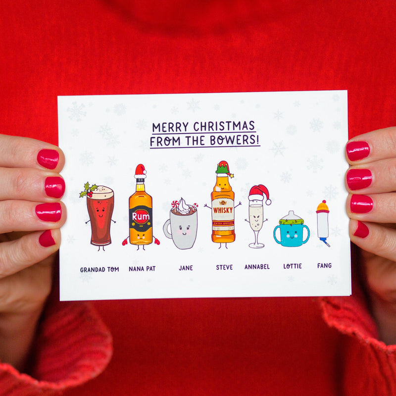Personalised Family Christmas Card Pack