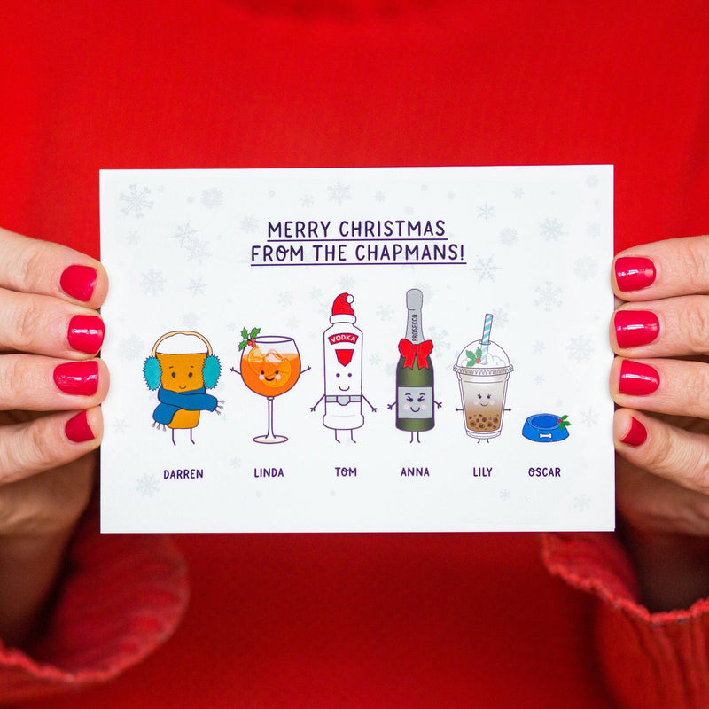 Personalised Family Christmas Card Pack