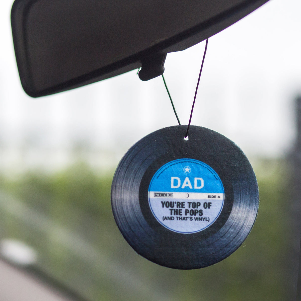 a car air freshener for dad to hang to the rearview mirror 