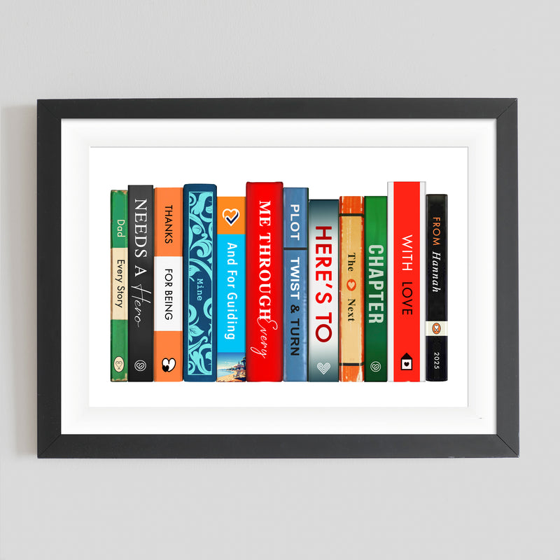A custom book print for Dad that makes an ideal Father's Day gift