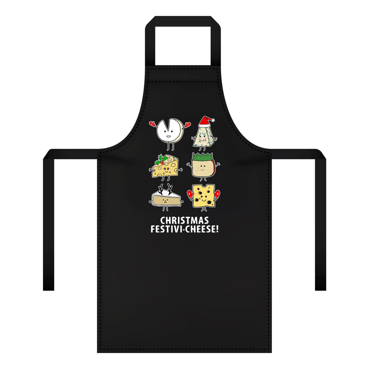 a christmas apron with cheese puns