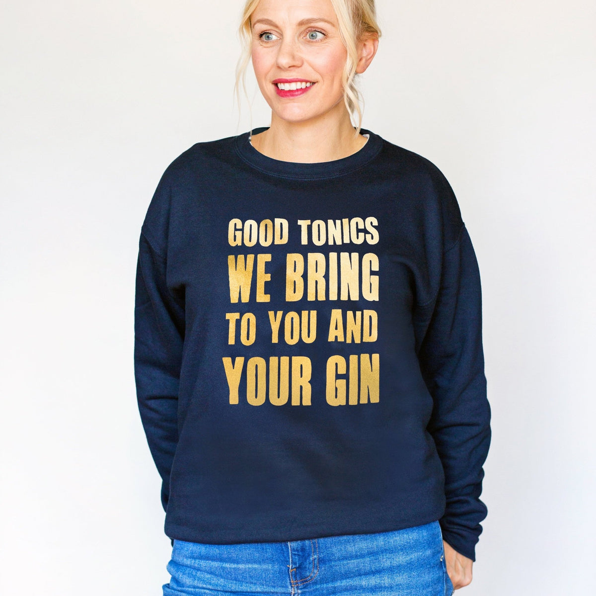 'Good Tonics' Gold Gin Christmas Jumper - Of Life & Lemons®