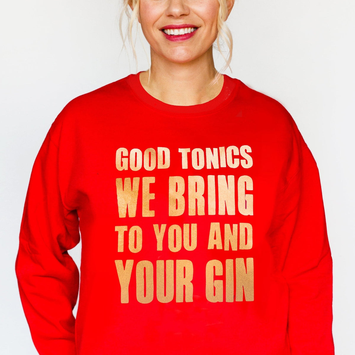 'Good Tonics' Gold Gin Christmas Jumper - Of Life & Lemons®