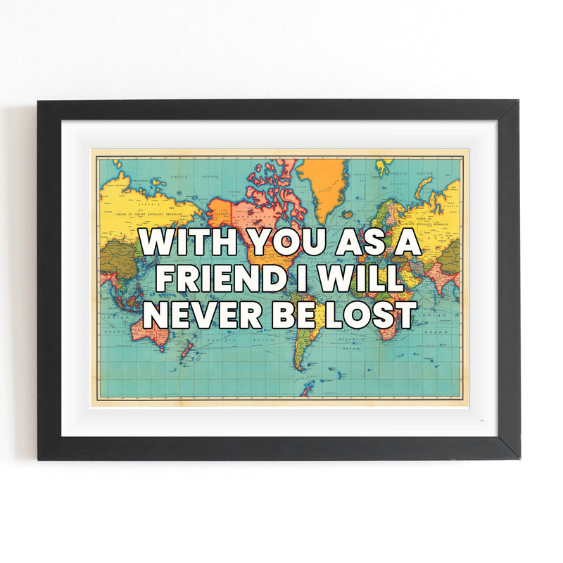 Personalised World Map Friendship Print - Of Life & Lemons®