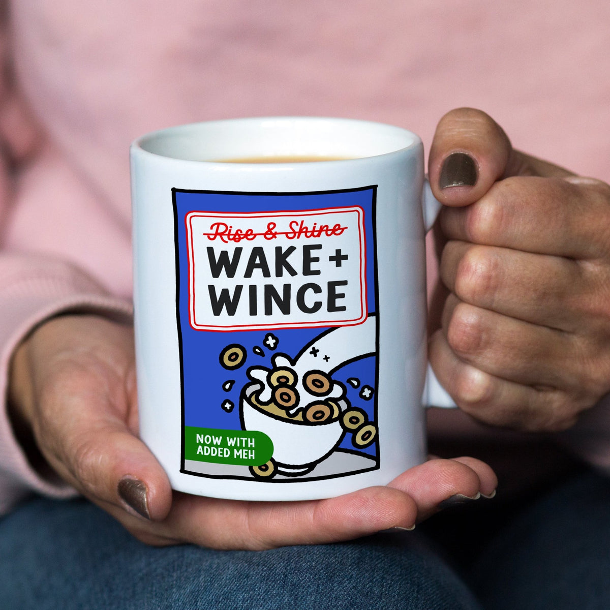 'Wake & Wince' Funny Parody Cereal Box Mug - Of Life & Lemons®