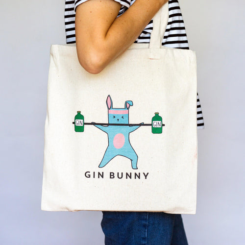 'Gin Bunny' Funny Shopping Bag - Of Life & Lemons®