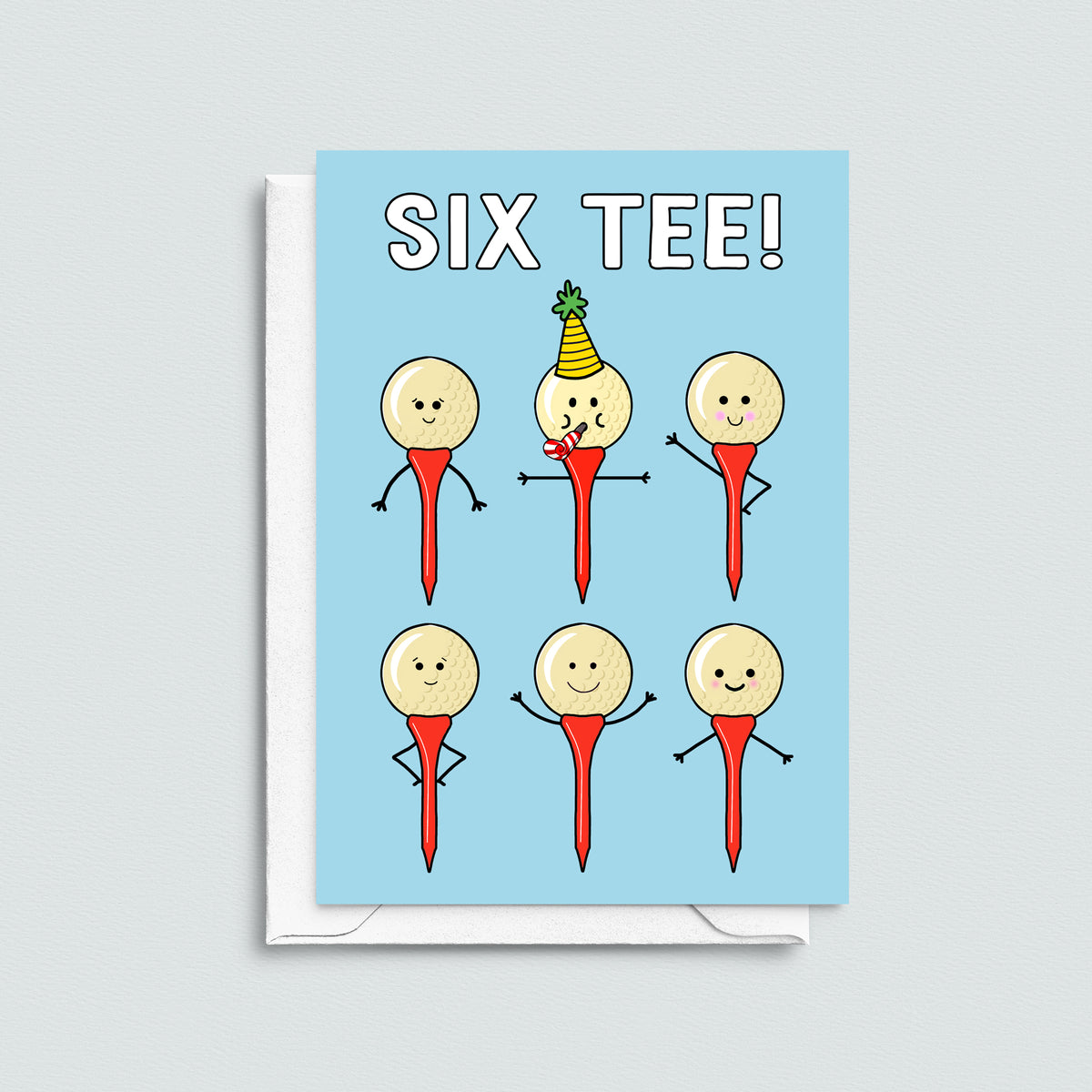 golf themed 60th birthday card on a grey background