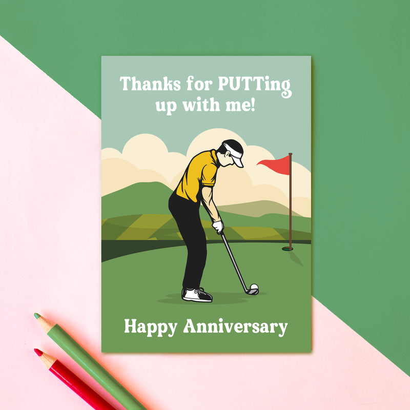 Anniversary card for a golf lover