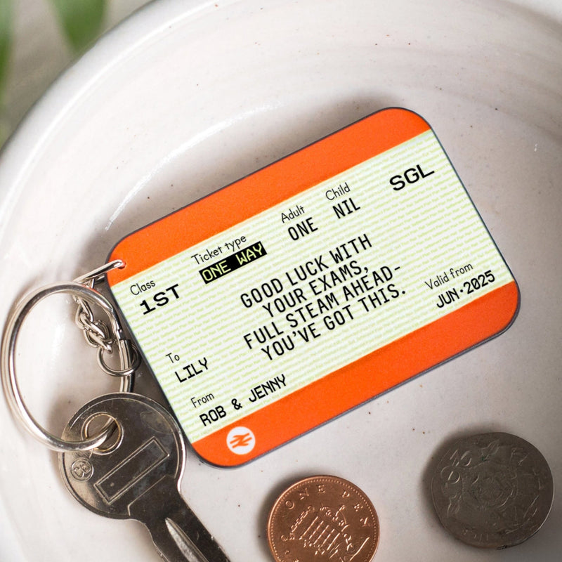 a good luck in your exams custom keyring gift for students