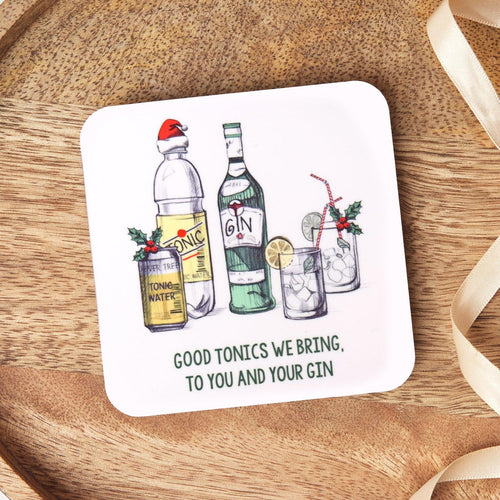 'Good Tonics We Bring' Gin Christmas Coaster - Of Life & Lemons®
