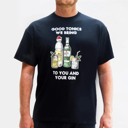 'Good Tonics' Mens Gin Christmas T-Shirt - Of Life & Lemons®