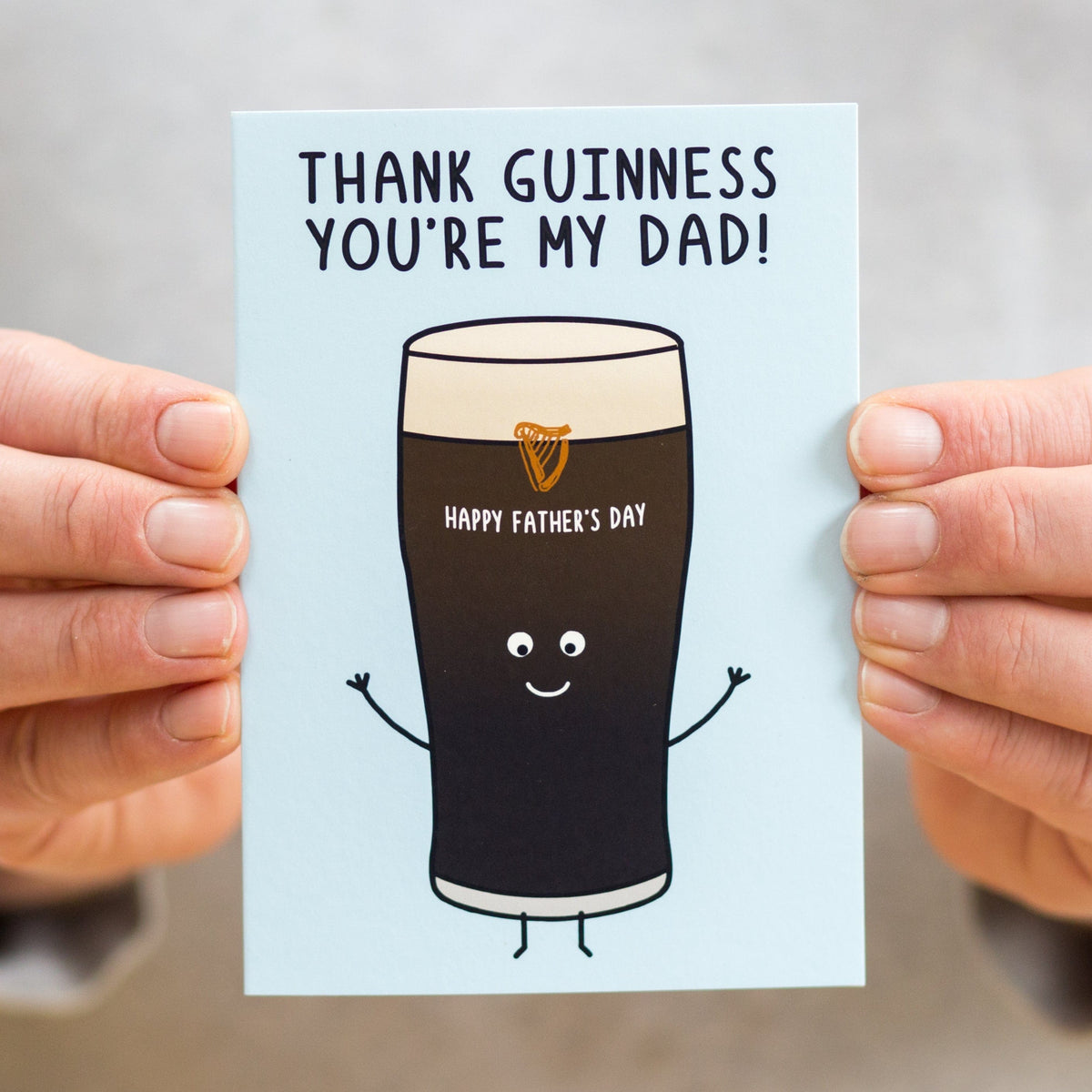A Father's Day card featuring an illustration and pun about Guinness