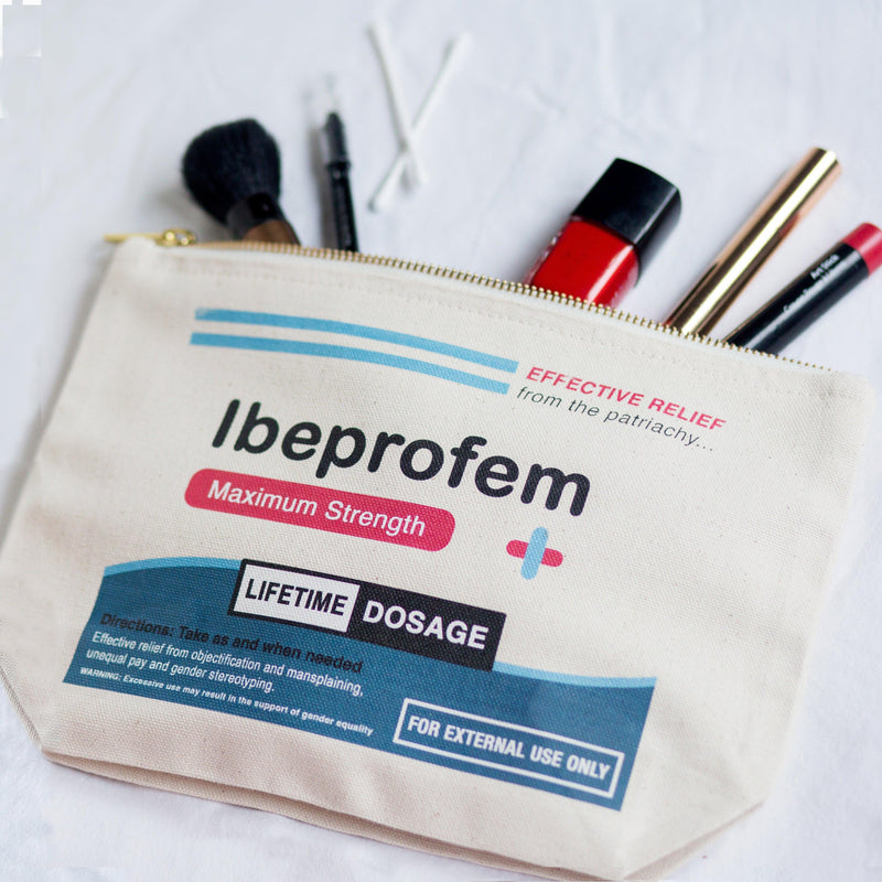 'Ibeprofem' Feminist Cosmetic Bag