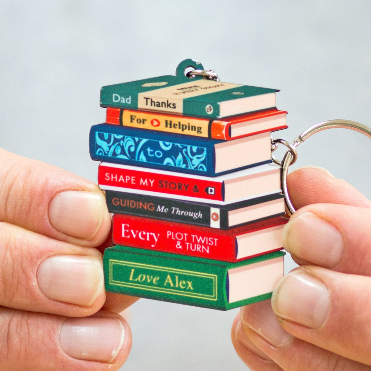 Personalised Books Keyring For Dad - Of Life & Lemons®