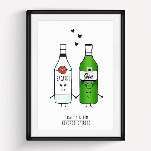 'Kindred Spirits' Personalised Couple Print