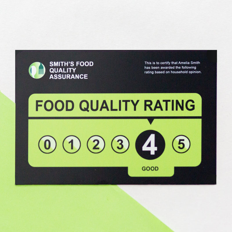 Personalised Food Rating Kitchen Wall Sign