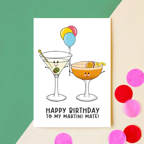 Funny Martini Birthday Card for Friend - Of Life & Lemons®