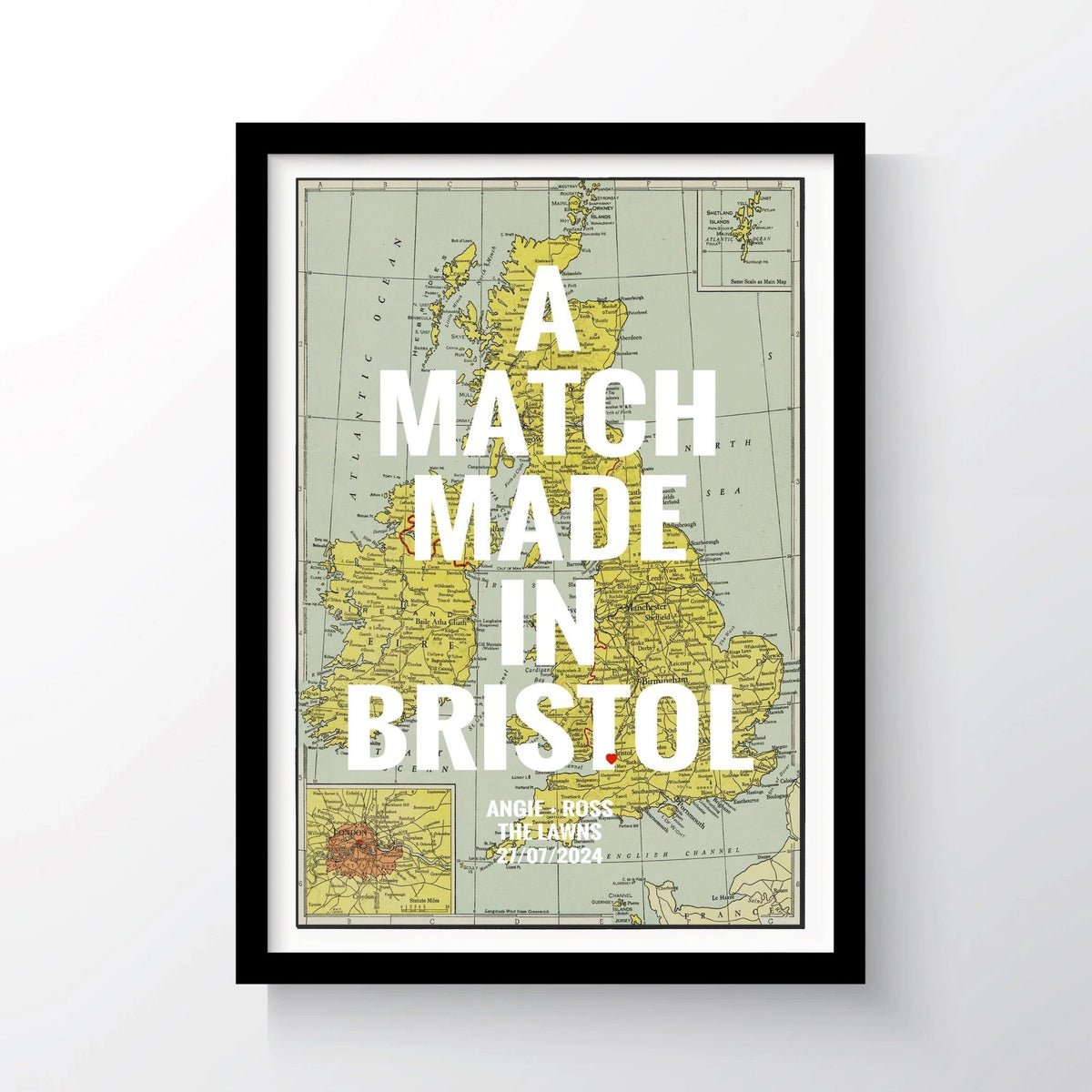 Personalised UK Map Print - Of Life & Lemons®