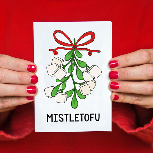 'Mistletofu' Funny Vegan Christmas Card - Of Life & Lemons®