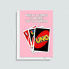 Card for Mum telling her she's 'Numero Uno' with an illustration of Uno cards
