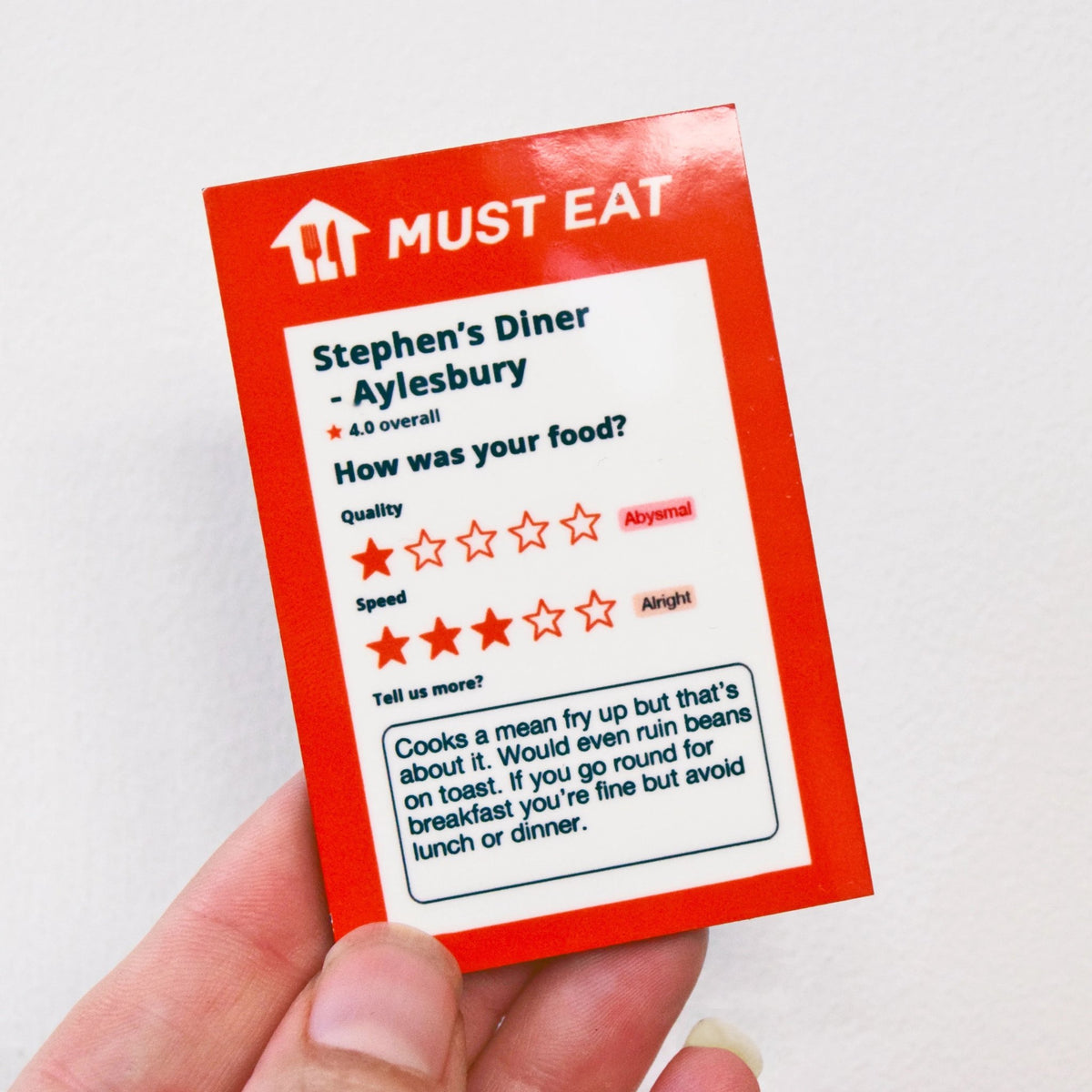 Funny Personalised Food Rating Fridge Magnet - Of Life & Lemons®