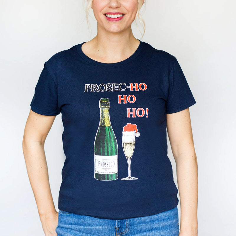 'Prosec-HoHoHo' Ladies Christmas T-Shirt - Of Life & Lemons®