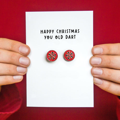 Funny Darts Christmas Card and Cufflinks