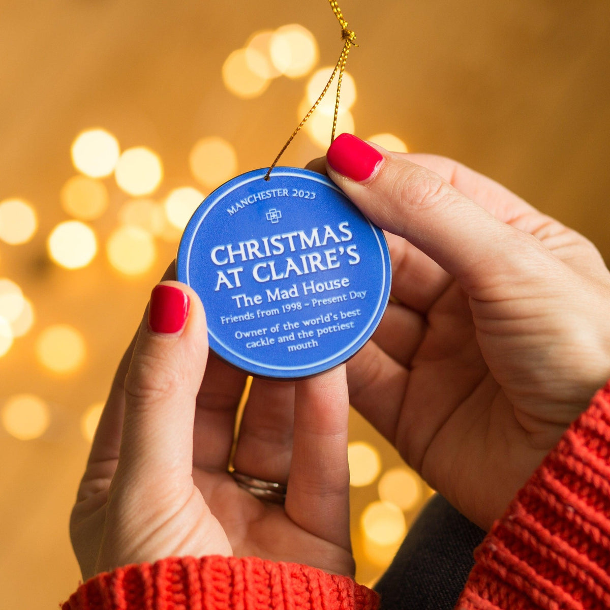 Personalised 'Blue Plaque' Christmas Tree Decoration - Of Life & Lemons®