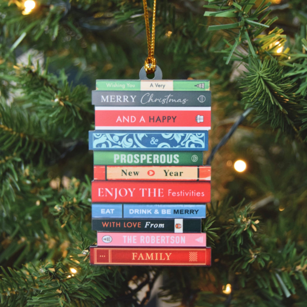 Personalised Books Christmas Tree Decoration - Of Life & Lemons®