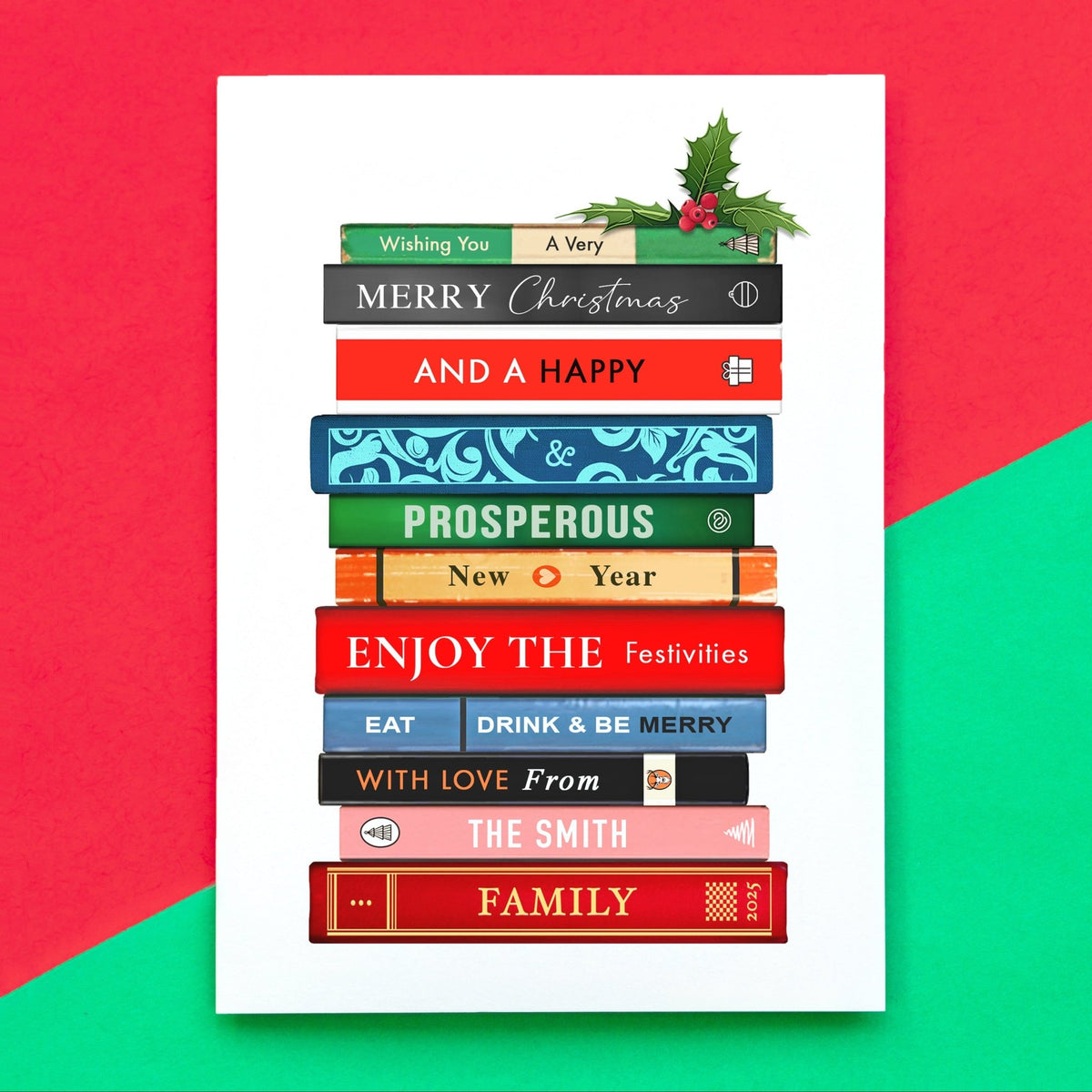 Personalised Books Christmas Card - Of Life & Lemons®